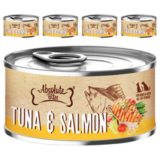 Absolute Bites AB饗食無穀低敏罐, 鮪魚 + 鮭魚, 80g, 5罐