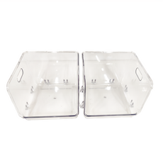 沐慕家居 雙層桌上收納盒 小 19X14X13cm, 透明, 2個