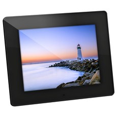 e-kit 逸奇 8吋玻璃鏡面數位相框 圖片影片音樂同步播放 耐磨抗刮 支援 SD 卡和 USB 遠端遙控器輕鬆切換, DF-GP08 BK, 黑色