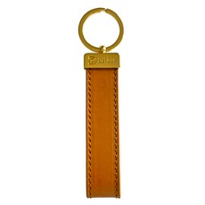 Del Sur Tatu鑰匙圈 100%天然全粒面牛皮金屬扣環, 焦糖棕, 1個