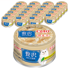 INABA CIAO 啾嚕 奢華系列 豪華罐 80g, 干貝 + 魚 + 雞肉, 24罐