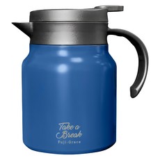 FUJI-GRACE 富士雅麗 304不鏽鋼咖啡保溫壺 真空斷熱保溫保冰, 1個, 藍色 + 黑色, 1L