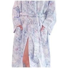 SAVAMUNT 賽芙嫚 蘭精天絲莫代爾極親膚開襟綁帶睡袍 綻放紫 110*65cm, 衣長110cm x 衣寬65cm