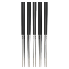 PLUS PERFECT 理想 金緻316不銹鋼四方筷, 23cm, 黑色, 5雙