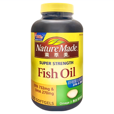 Nature Made 萊萃美 Omega-3 魚油軟膠囊 EPA 732mg & DHA 270mg, 200顆, 1罐