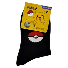 ONEDER 旺達棉品 兒童款 寶可夢童襪 台灣製造 正版授權, 精靈球, 15~18cm