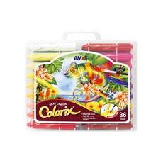 韓國 AMOS 阿摩司 Colorix 36色 粗款神奇水蠟筆組, 1盒