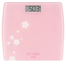 Comefree 電子體重計, LCD大螢幕, 6mm強化安全玻璃, BW33PK, 櫻花粉, 1個