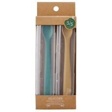 Richell 利其爾 矽膠離乳食湯匙組 S/S, 附專用盒, 綠色 + 黃色, 1組