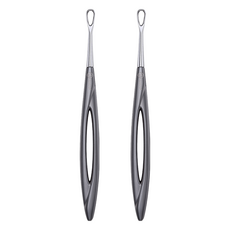 Sunland HAJIME 專業不鏽鋼壓痘棒圈型, 清除黑頭粉刺, 擠壓毛孔, 2支, MUAS004