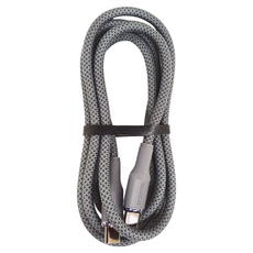 ROMOSS Type-C-Type-C 熔岩鎢金編織充電線 100W 60MB/s, 1.2m, 煙霧灰, 1條