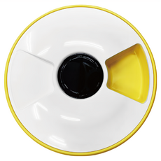 Nice u 毛樂趣 圓盤六格寵物自動餵食器 黃色 1.3kg, 1個