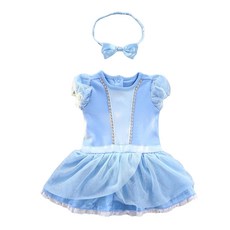 Kori Deer 可莉鹿 女嬰寶寶萬聖節變裝連身衣 短袖, 包含髮帶, 灰姑娘, 90cm