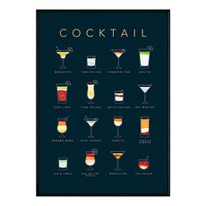 花式品飲 海報 - 雞尾酒品項圖鑑, 黑色