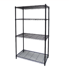 專利拉網波浪架 四層 91 x 46 x 180cm 曜石黑, 多功能收納置物架