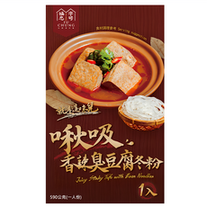 福忠字號 啾吸香辣臭豆腐冬粉, 590g, 1盒