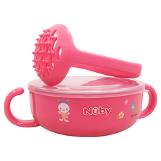 Nuby 不銹鋼多功能碗, 顏色隨機, 1個