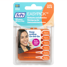 TePe 緹碧 EasyPick 輕鬆剔牙間刷 XS + S, 12支, 1盒