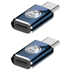 UniSync Apple專用 Type-C轉 Lightning PD35W快充傳輸轉接頭 直頭, 黑色, 2個, 30.5mm