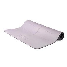 LOTUS 乾溼止滑PU科技皮革定位線天然橡膠瑜珈墊 - 霧灰紫, 183 x 68 x 4.5mm, 1個