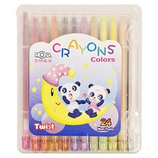 MONA 蒙納 旋轉蠟筆套裝 24色 無毒, 1盒