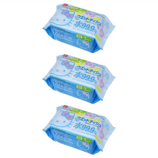 LEC Kitty 濕紙巾補充包 99.9%純水, 3包, 3袋