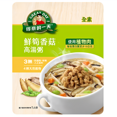 得意的一天 鮮筍香菇高湯粥, 全素, 使用植物肉, 320g, 1包