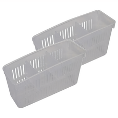 inomata 冰箱冷藏收納籃 附2枚分隔板, 長方型分格, 2個