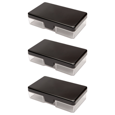 潔適康 隨身盒, 無毒環保, 塑鋼材質, 時尚精緻, 造型小巧, 直角扣開蓋設計, 耐久用不鬆脫, 鋼琴黑, 3個