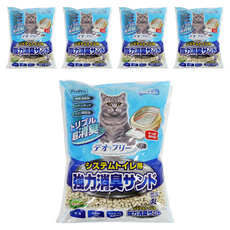 PETPRO 雙層貓砂盆用 沸石砂 4L 特殊消臭劑 檸檬酸 芬多精成分, 5袋, 強力消臭