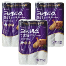 Kleenex 舒潔 捲筒式三層廚房紙巾 130張, 12捲, 3袋