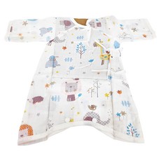 OhBabyLying 包手款嬰兒蝴蝶紗布衣 動物園 FREE SIZE 100%棉