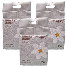 FUKUMARU 福丸 豆腐膨潤土混合貓砂 2kg, 梔子花, 3袋
