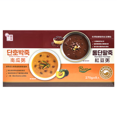 OURHOME 粥禮盒 紅豆*4入+南瓜*4入, 2.16kg, 1盒