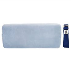 Tumaz 月熊 40&50D雙面硬度加大瑜珈枕 + 伸展帶 3.0kg重量 提供穩定支撐 四季空氣絨枕套可拆洗, 蒼芎藍, 72 x 30 x 16cm, 1組