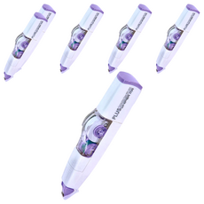 PLUS 普樂士 智慧型滾輪修正帶 WH-605, 5mmx6M, One-Touch換帶設計, 紫色, 6個