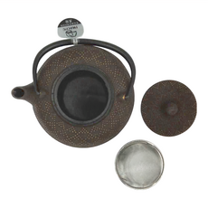 IWACHU 岩鑄 5型急須格子アラレ附濾網 #12262, 深棕色, 550ml, 1入