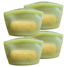 SiliPot 矽膠夾鏈袋 1500ml, 大(L), 4個