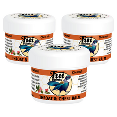 Tui Balms 舒緩呼吸精油蜂蠟膏, 50g, 適用於喉嚨和胸部, 3罐