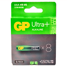 GP Batteries 超霸 Ultra Plus 超特強鹼性電池 4號, 8顆, 1組