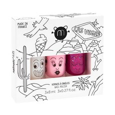 nailmatic KIDS 拉斯維加斯水漾亮彩指甲油套裝, top coat+貝拉+雪碧 8ml, 1組
