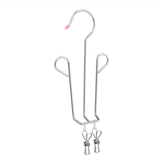 不鏽鋼帶夾曬鞋架 16x27cm 吊掛式鞋架, 銀色, 1組