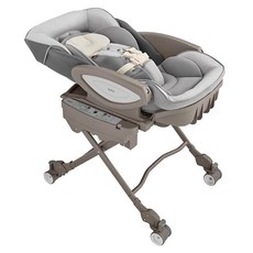 Aprica 愛普力卡 頂級款電動安撫餐搖床椅 Yuralism Auto 2189382 0~4歲, 月光灰