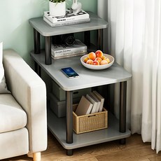 Horla 賀啦 生活家具用品 雙層小方桌, 灰色