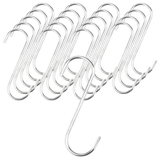 豪麥源 S型掛勾 純實心鋼管不鏽鋼 銀色 11cm, 20個, 單一顏色