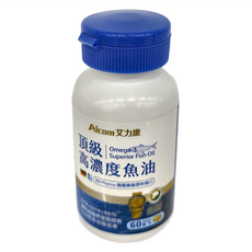 Aicom 艾力康 頂級高濃度魚油, 800mg, 60顆, 1瓶