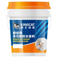 KINGCAT 貓王油漆 壁佳寶多功能防水塗料, 耐候性佳 QUV 600小時, 抗黴測試通過, 10種顏色可選, 典藏灰, 18.92L, 1桶