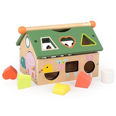 CHING-CHING 親親 木製玩具 型狀益智屋, SHAPE STYLE 綠色 + 木頭色, 1盒
