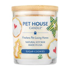 PET HOUSE 室內除臭寵物香氛蠟燭-香甜曲奇，100%全天然黃豆蠟，連續使用時間長達60小時以上, 255g, 1罐