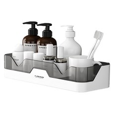 無痕廚房浴室收納置物架, 灰色, 1個